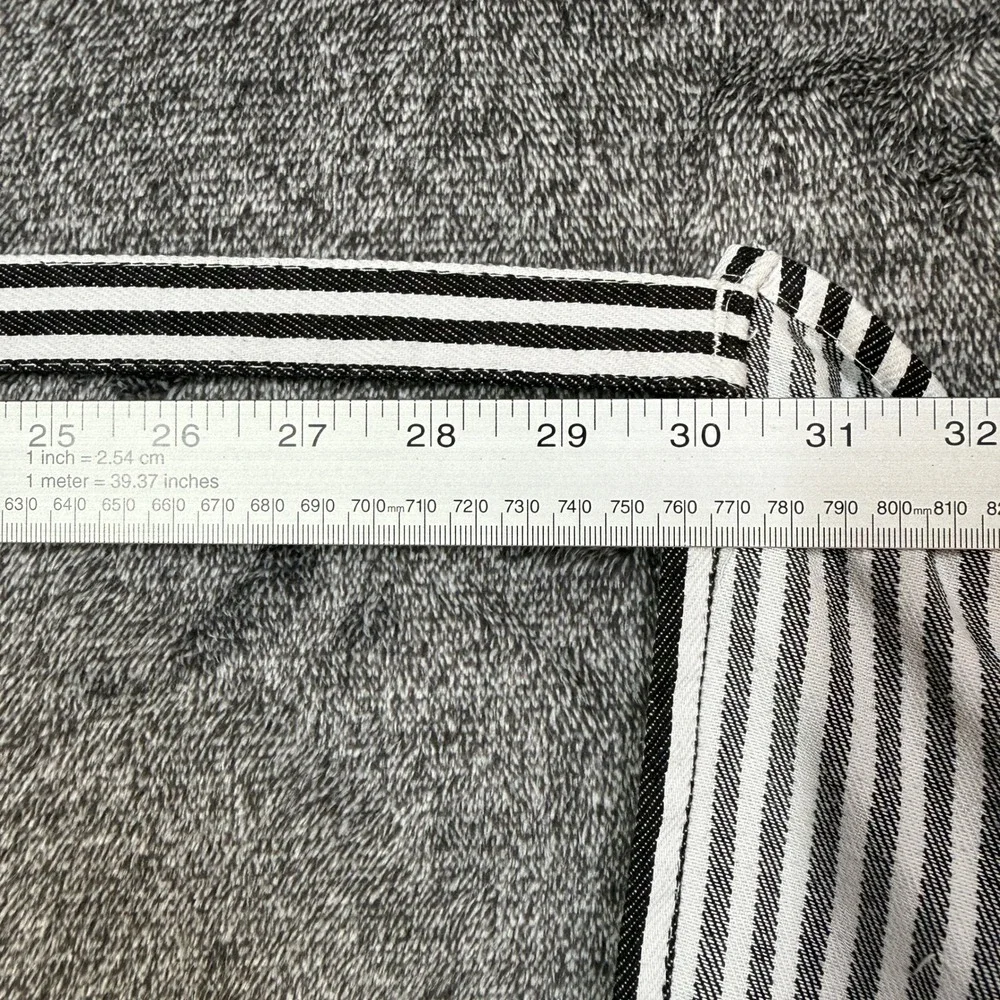 Dean & Deluca Apron Striped Bib Black White Adjustable Cotton Blend Pocket